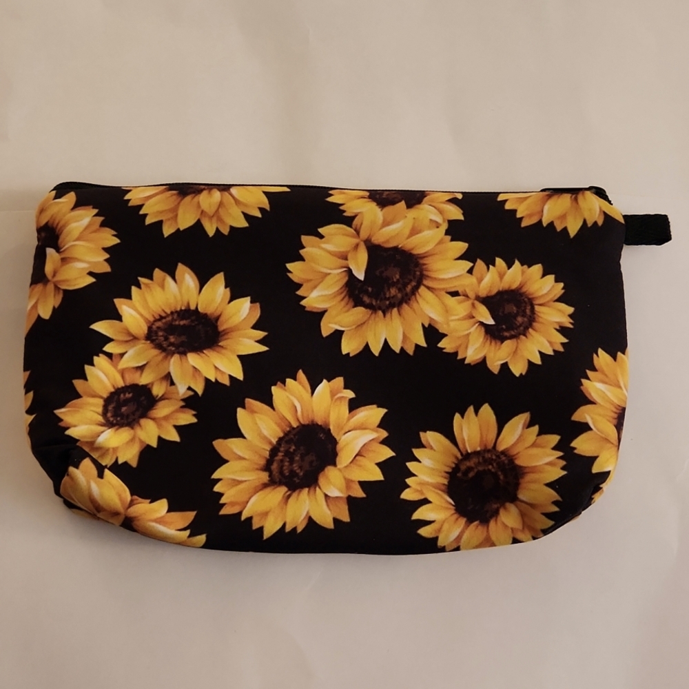 NEW- Cosmetic Bag, Storage Bag - Sunflowers